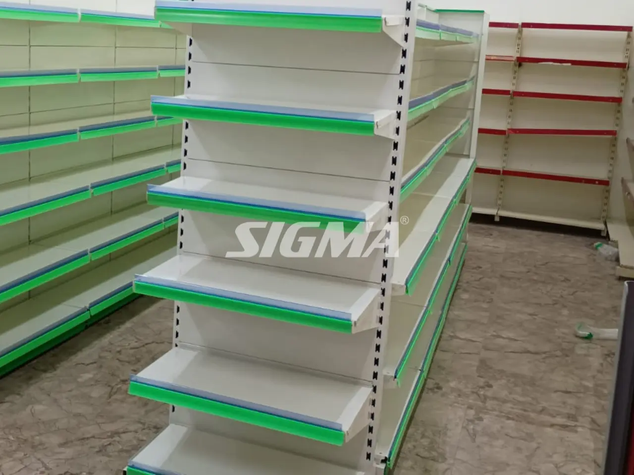 Green Racks Premium Green Supermarket Display Racks Installation in Bangalore